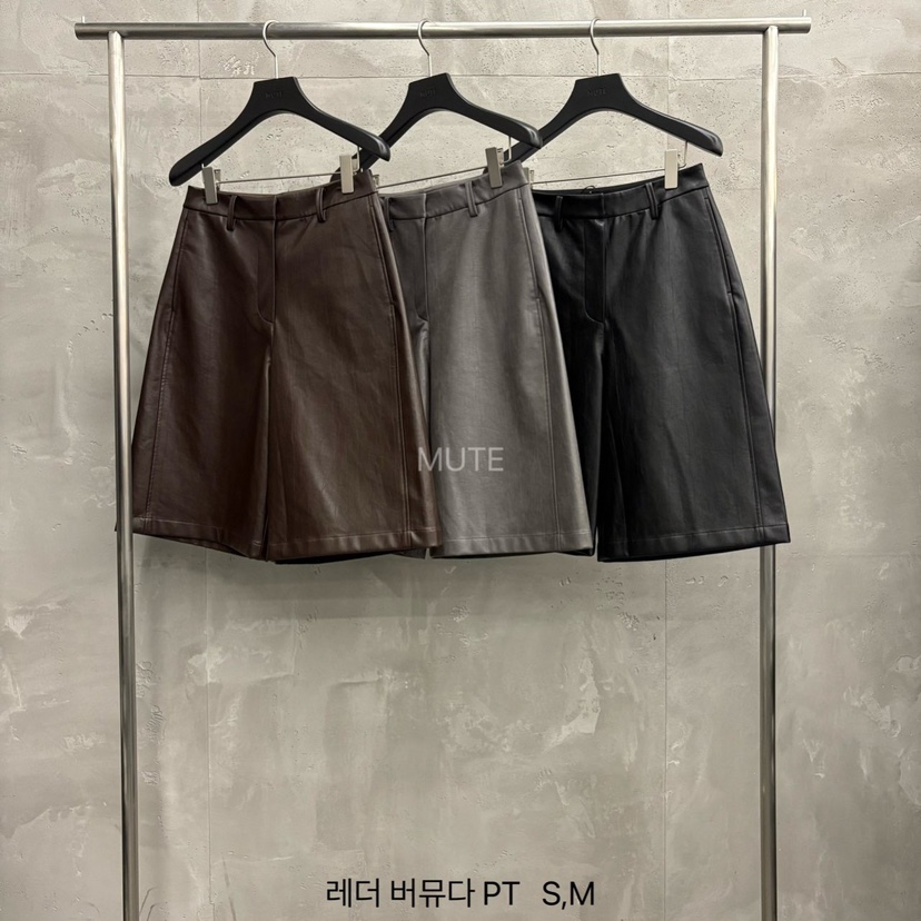 MUTE-P東大門㊣直郵女裝新品職業人氣真品休閑推薦短褲皮革MUTE短褲