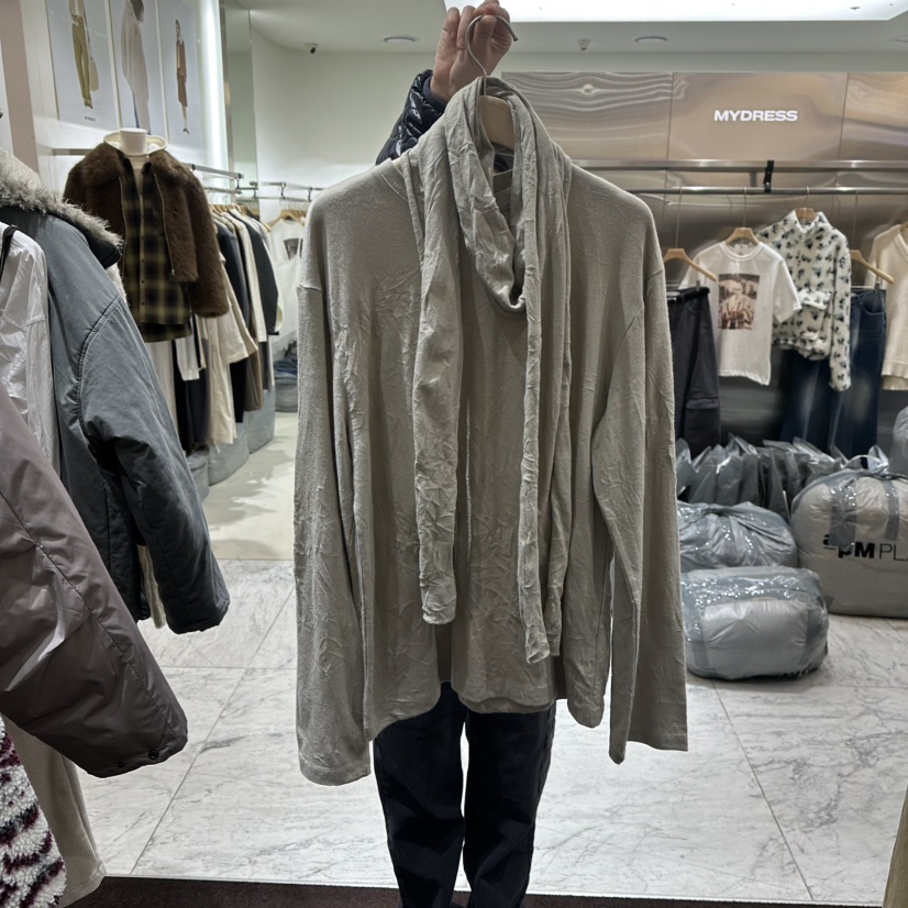 PITA東大門㊣直郵女裝新品職業25秋冬時尚熱賣長袖T恤含圍巾THE VERLIN/piTa長袖T恤圖色1