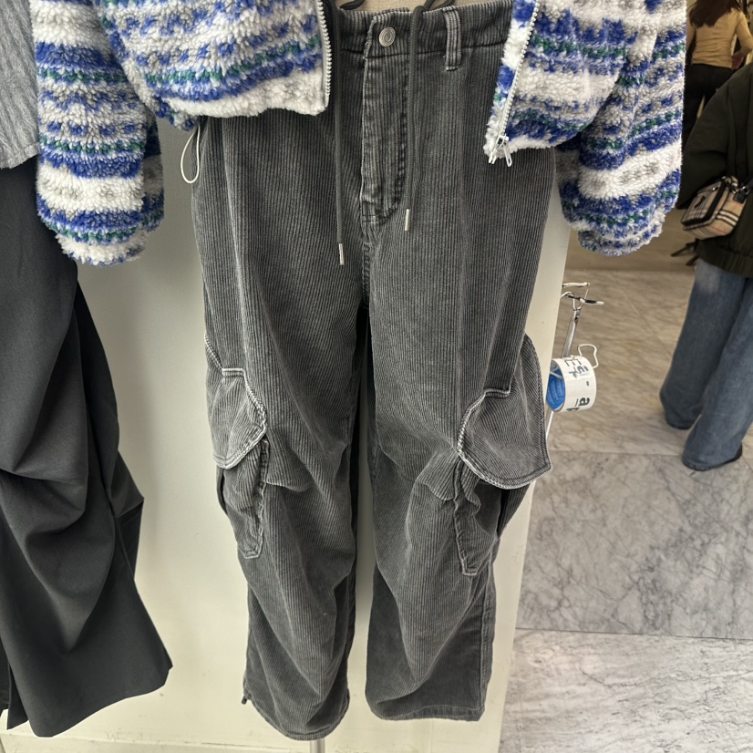 CHAV韓國代購㊣女裝新品職業時尚熱賣人氣真品休閑褲工裝褲CHAV休閑褲圖色3墨色