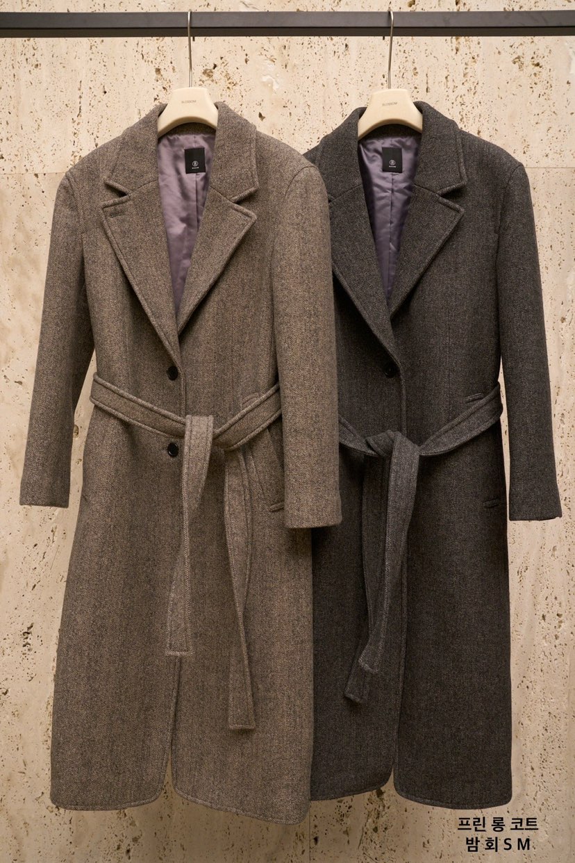 BLOSSOM東大門㊣代購女士新款推薦25秋冬時尚中長款大衣含腰帶BLOSSOM中長款大衣