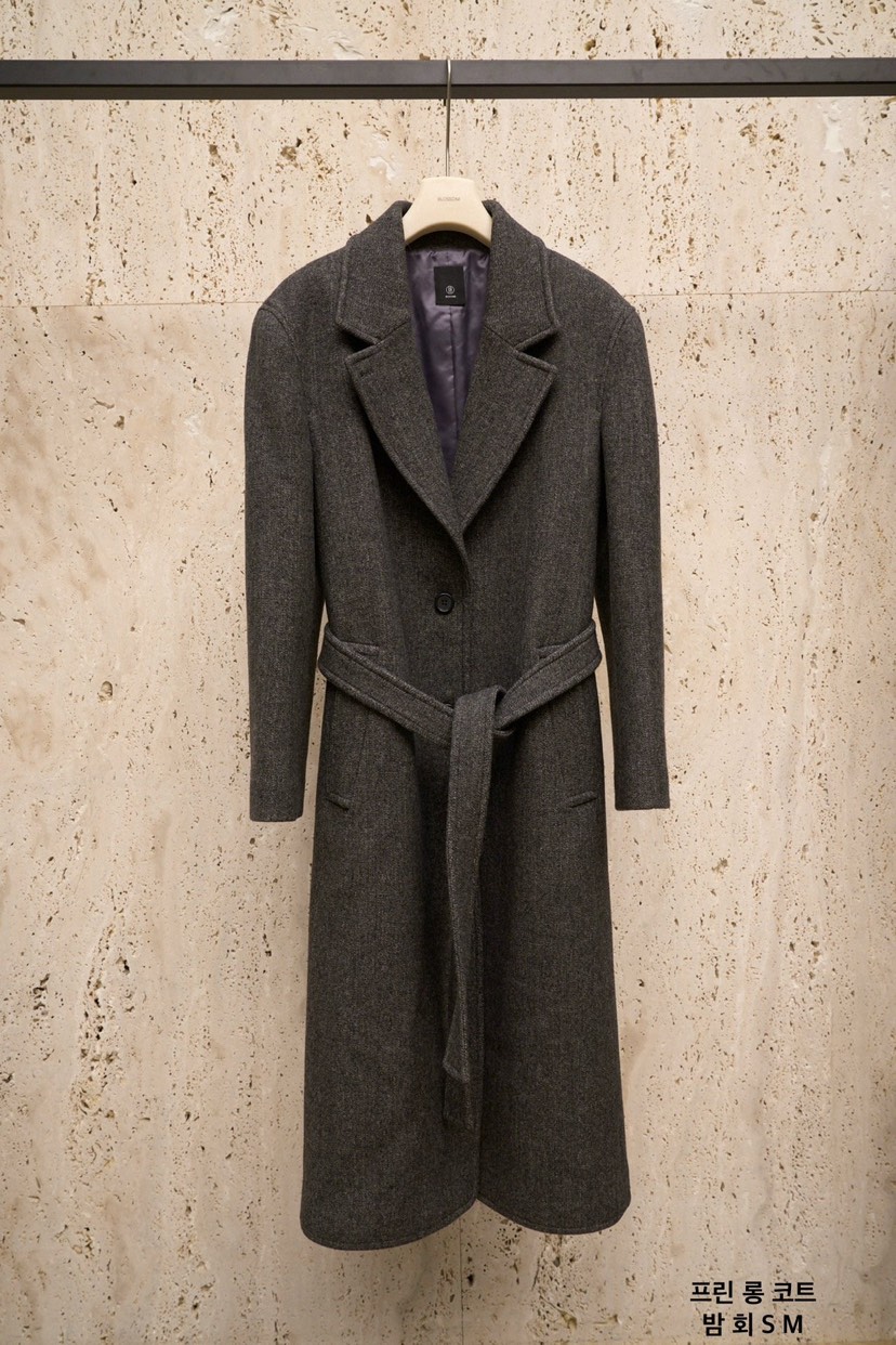 BLOSSOM東大門㊣代購女士新款推薦25秋冬時尚中長款大衣含腰帶BLOSSOM中長款大衣圖色2