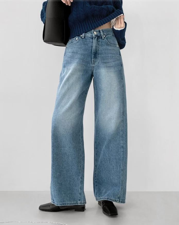 COREBLUE東大門㊣實拍女裝新款熱賣職業真品休閑25秋冬牛仔褲like core/COREBLUE牛仔褲圖色1