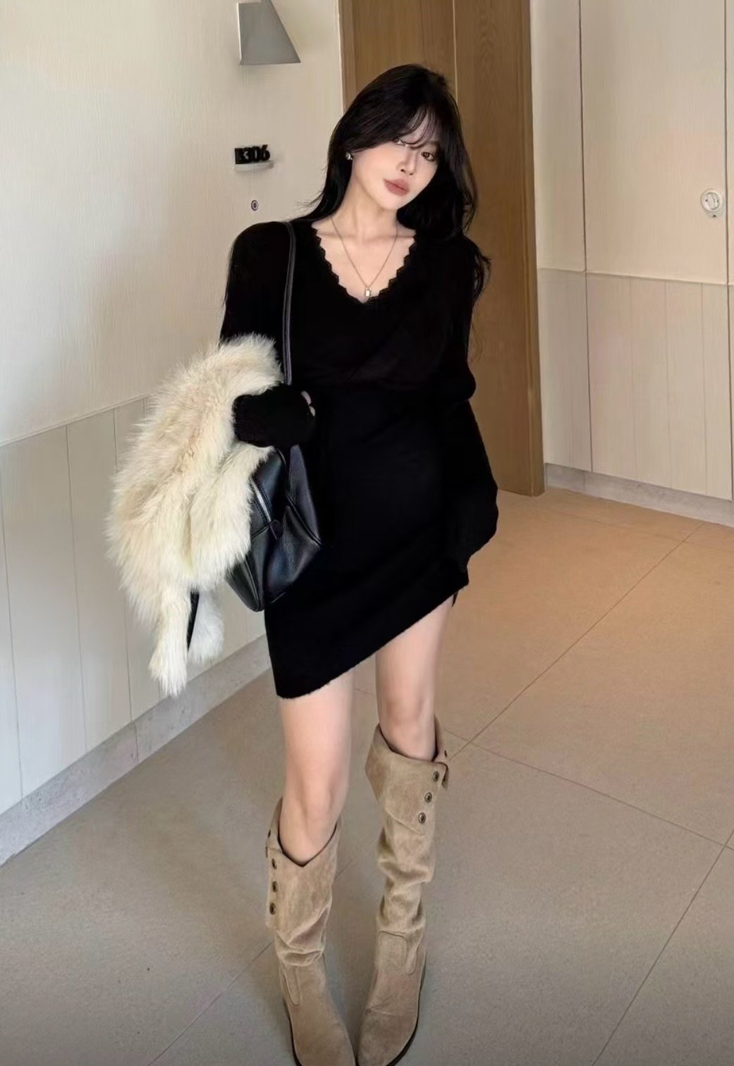 BLUESTAR東大門㊣實拍女士新品休閑25秋冬人氣時尚職業連衣裙BLUESTER連衣裙圖色2