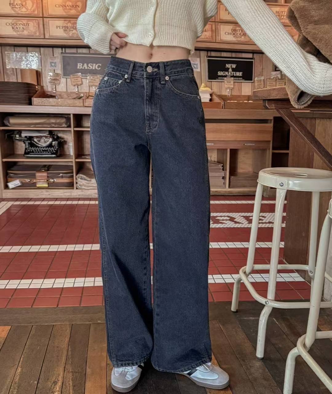 COREBLUE韓國直郵㊣女士新品25秋冬推薦真品時尚職業牛仔褲like core/COREBLUE牛仔褲圖色1