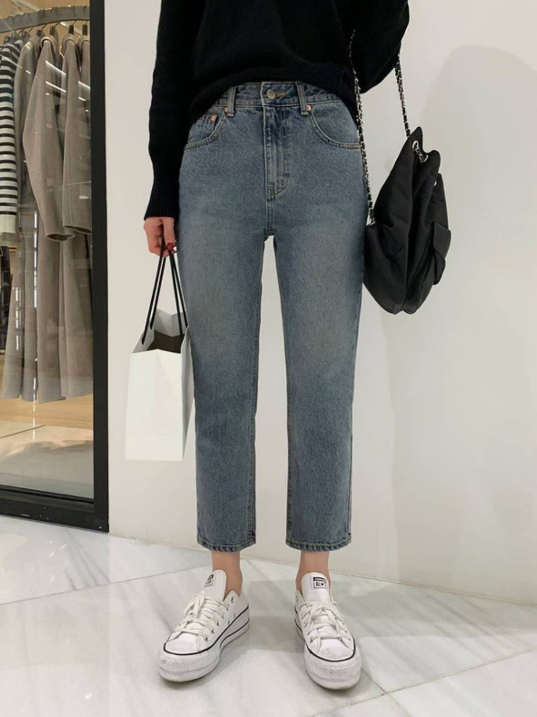 COREBLUE韓國代購㊣女裝新品推薦人氣時尚真品職業25秋冬牛仔褲like core/COREBLUE牛仔褲圖色1