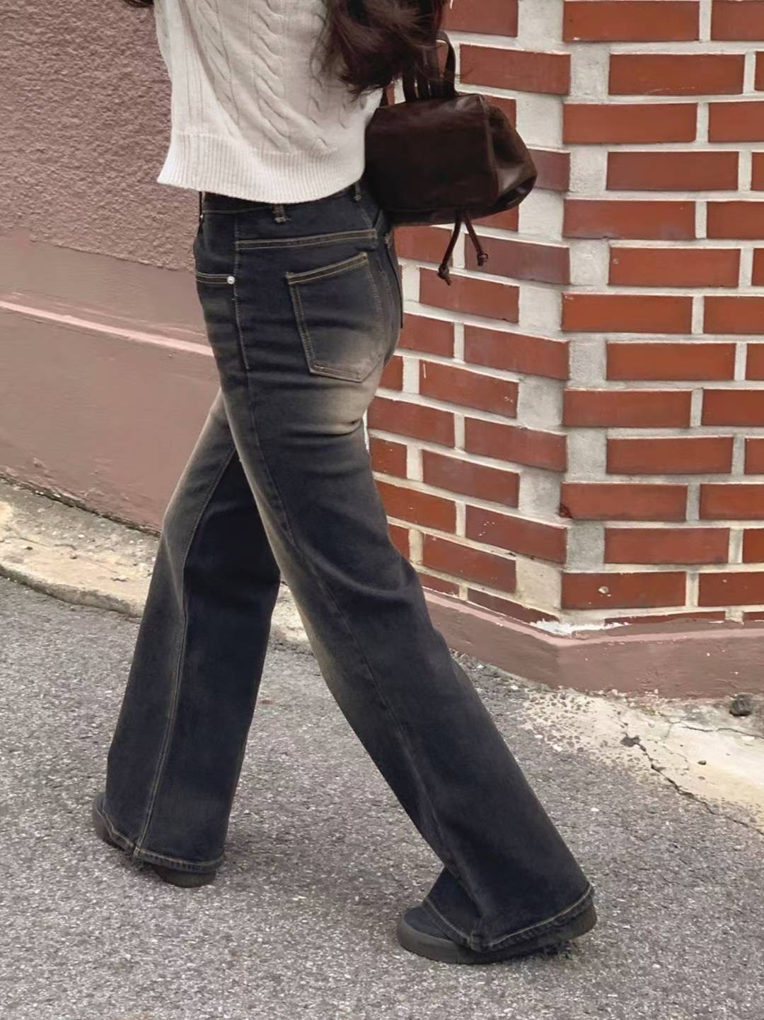 COREBLUE韓國代購㊣女士新款推薦熱賣真品時尚職業休閑牛仔褲like core/COREBLUE牛仔褲