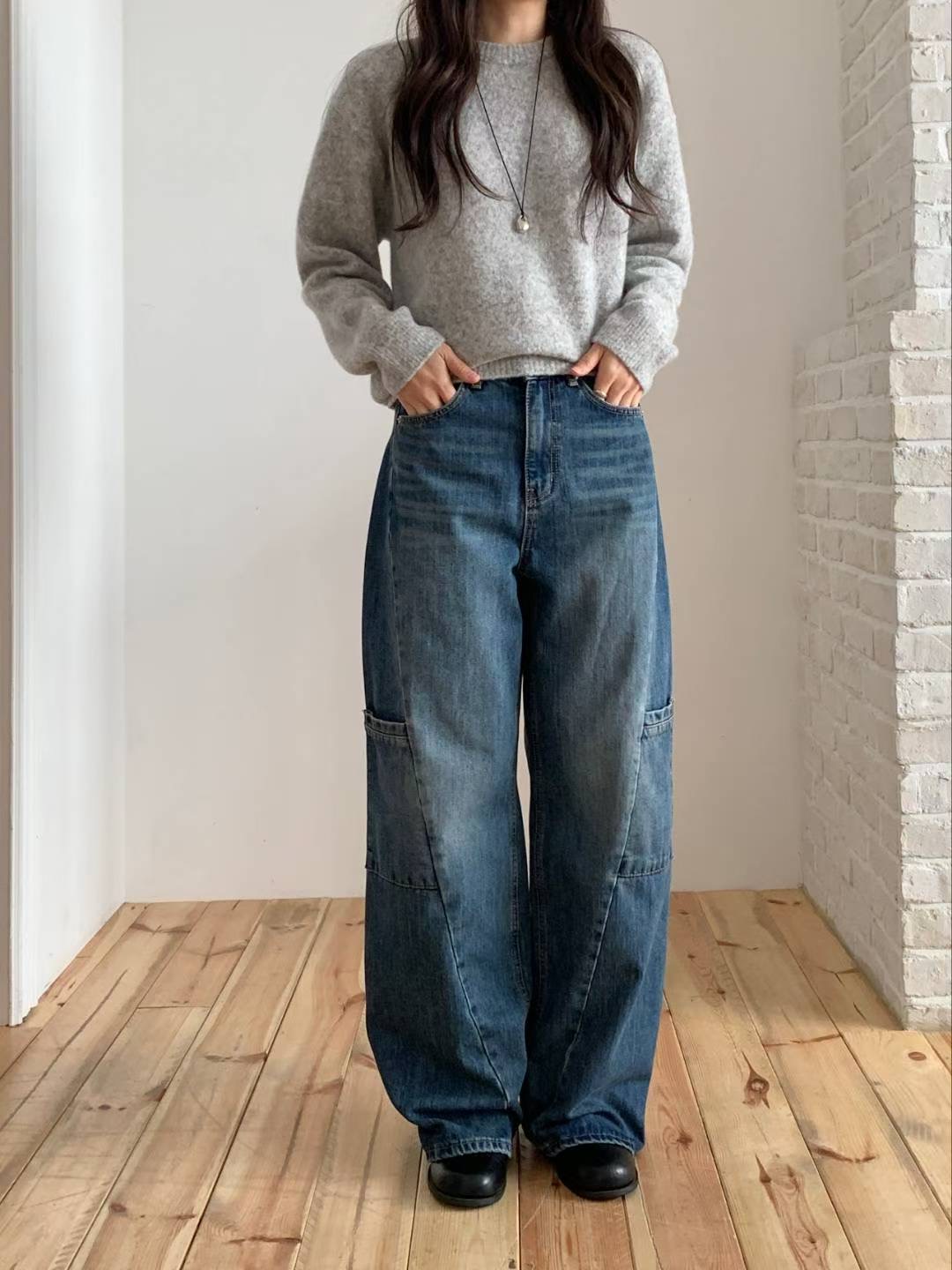 COREBLUE東大門㊣實拍女士新品時尚25秋冬熱賣真品休閑牛仔褲like core/COREBLUE牛仔褲圖色1