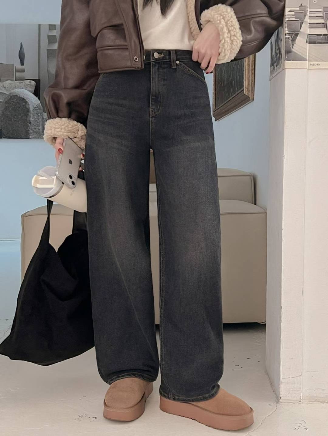 COREBLUE韓國代購㊣女裝新品人氣推薦熱賣時尚25秋冬牛仔褲like core/COREBLUE牛仔褲圖色1