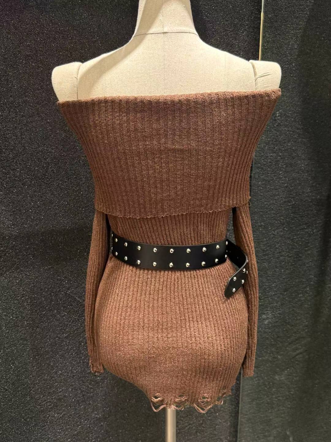 BLUESTAR韓國代購㊣女士新品25秋冬時尚職業連衣裙不含腰帶BLUESTER連衣裙