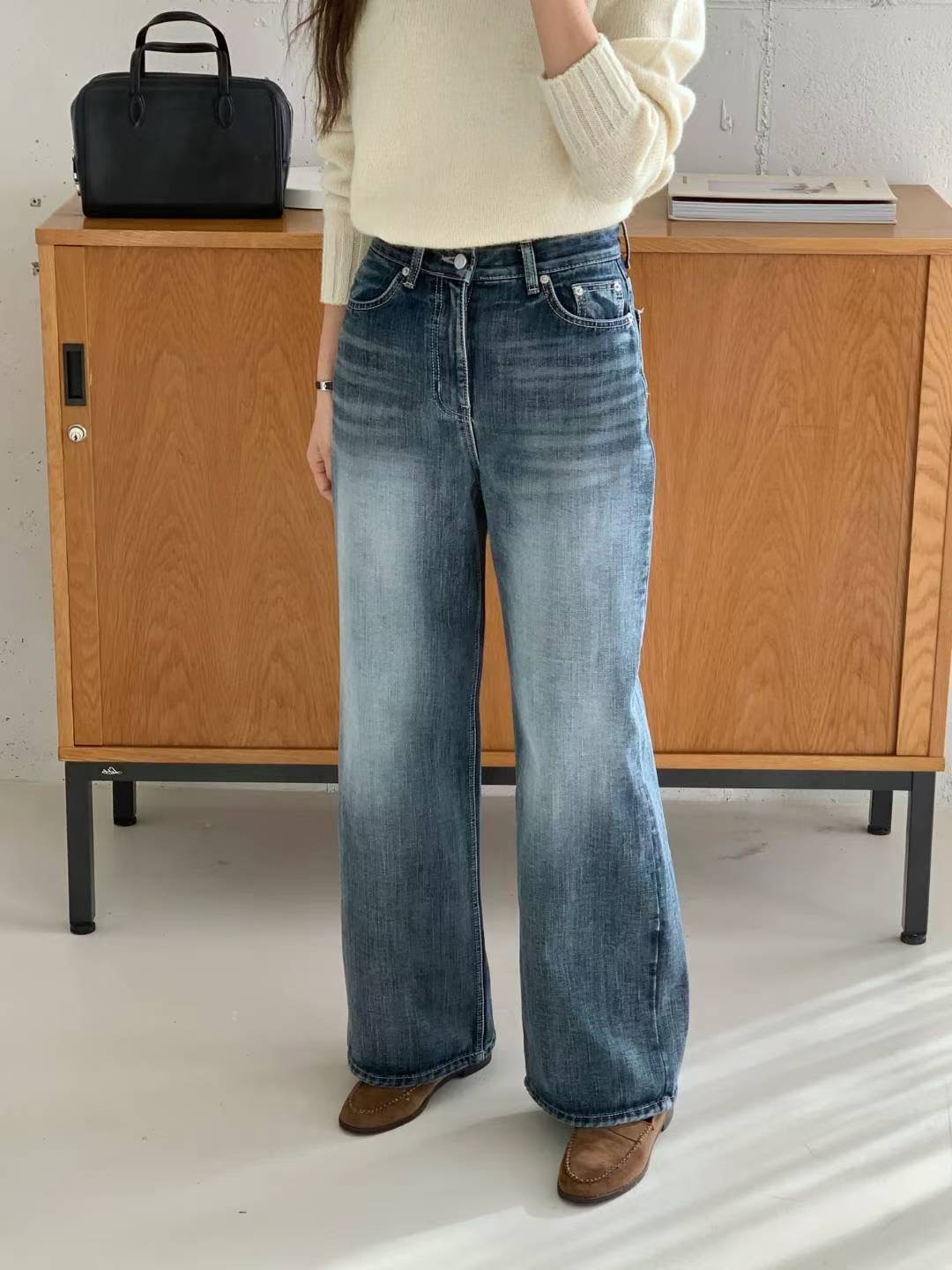 COREBLUE韓國直郵㊣女士新品人氣25秋冬時尚職業推薦牛仔褲like core/COREBLUE牛仔褲