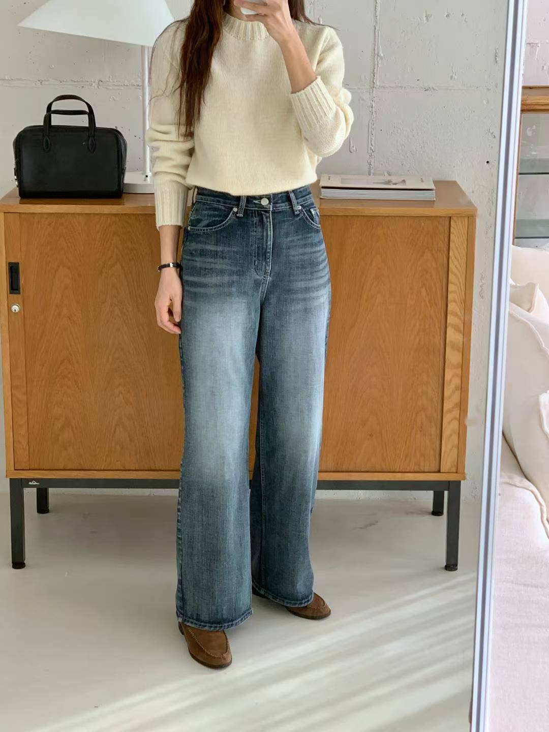 COREBLUE韓國直郵㊣女士新品人氣25秋冬時尚職業推薦牛仔褲like core/COREBLUE牛仔褲圖色1