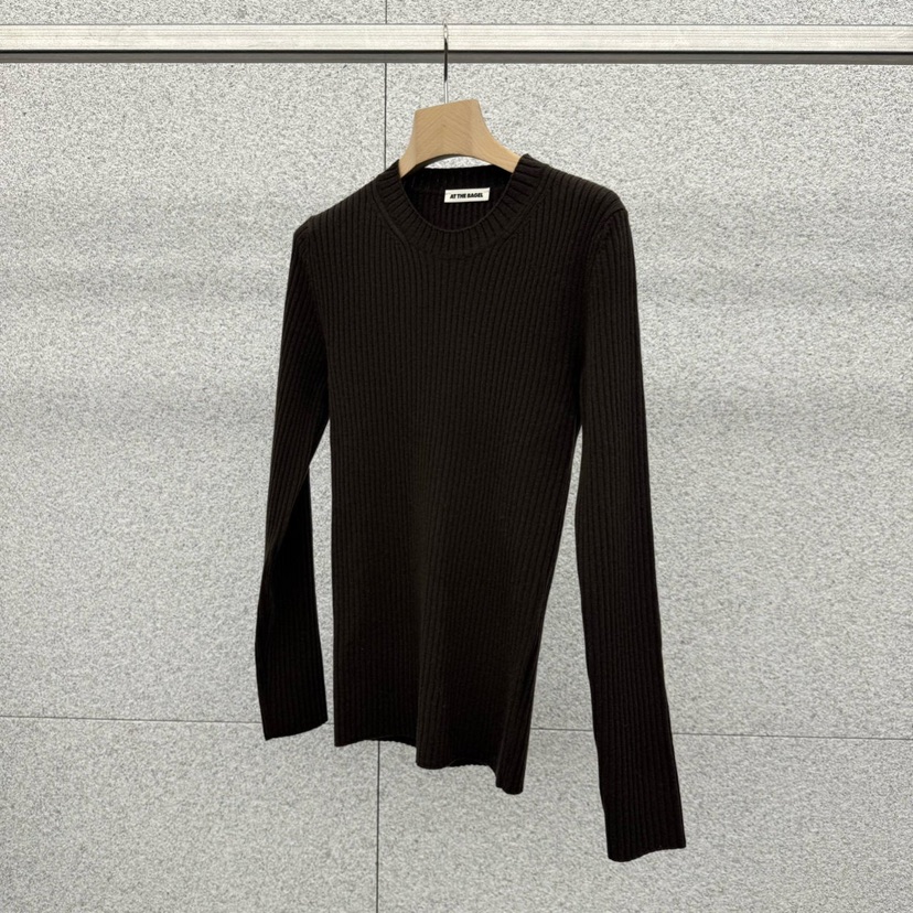 AT THE BAGEL韓國直郵㊣女士新品休閑真品25秋冬人氣針織衫AT THE BAGEL針織衫圖色2棕色