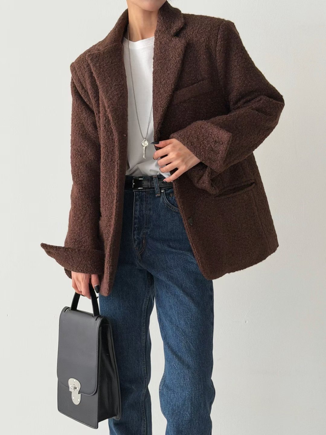 CRACKER韓國代購㊣女士新款休閑25秋冬推薦熱賣人氣短款大衣CRACKER_短款大衣