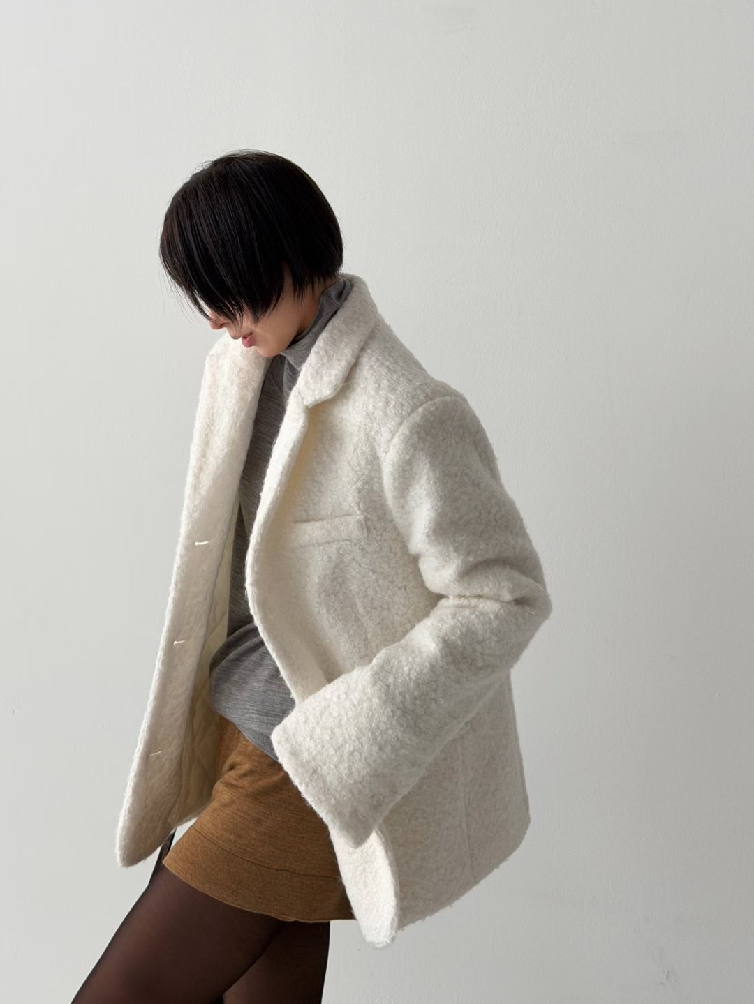 CRACKER韓國代購㊣女士新款休閑25秋冬推薦熱賣人氣短款大衣CRACKER_短款大衣