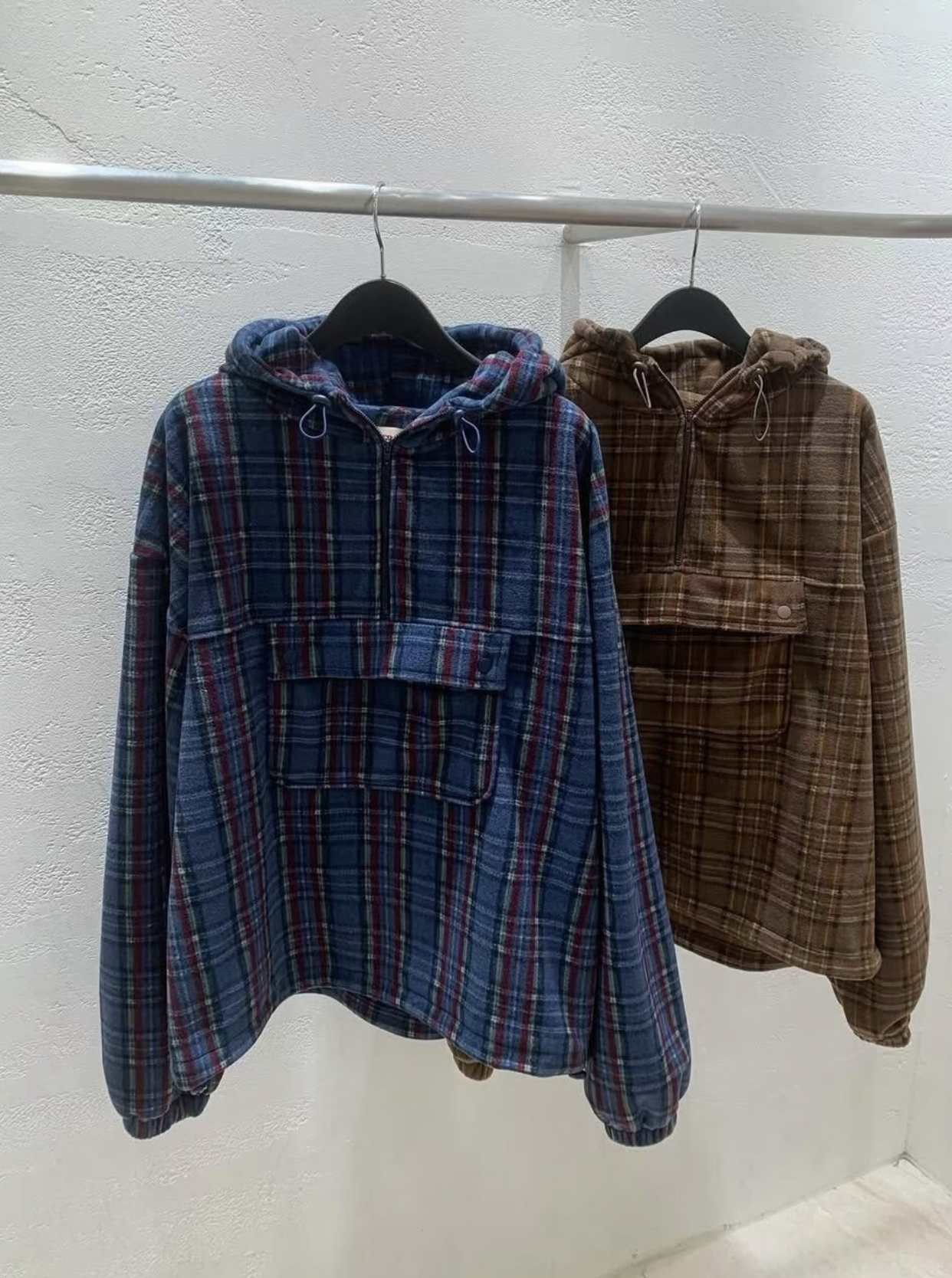 CRACKER東大門㊣直郵女士新款職業休閑人氣衛衣連帽衫抓絨格子CRACKER_衛衣