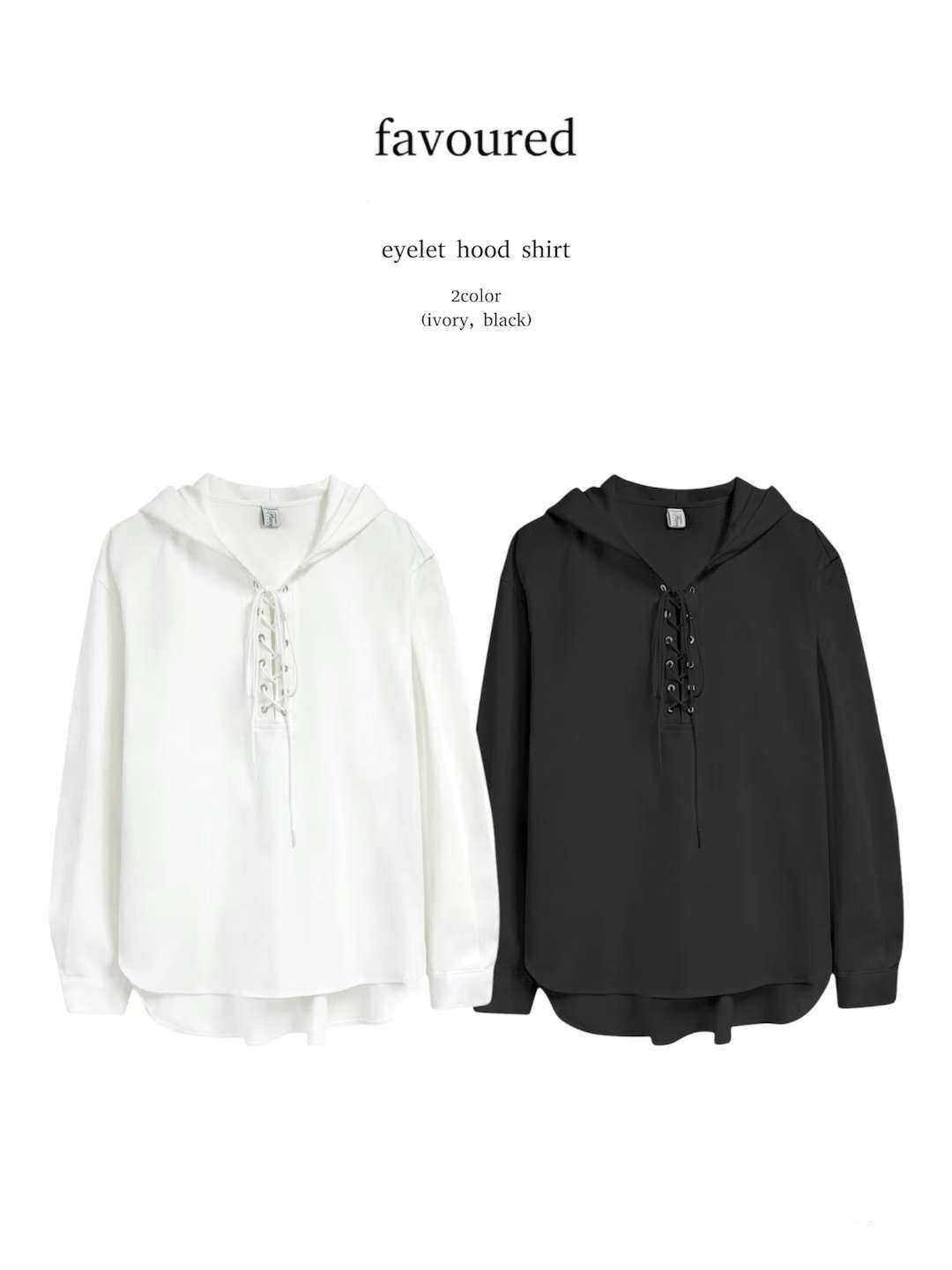 FAVOURED東大門㊣代購女裝新款熱賣25秋冬襯衫蕾絲衫連帽衫鏤空FAVOURED襯衫/蕾絲衫