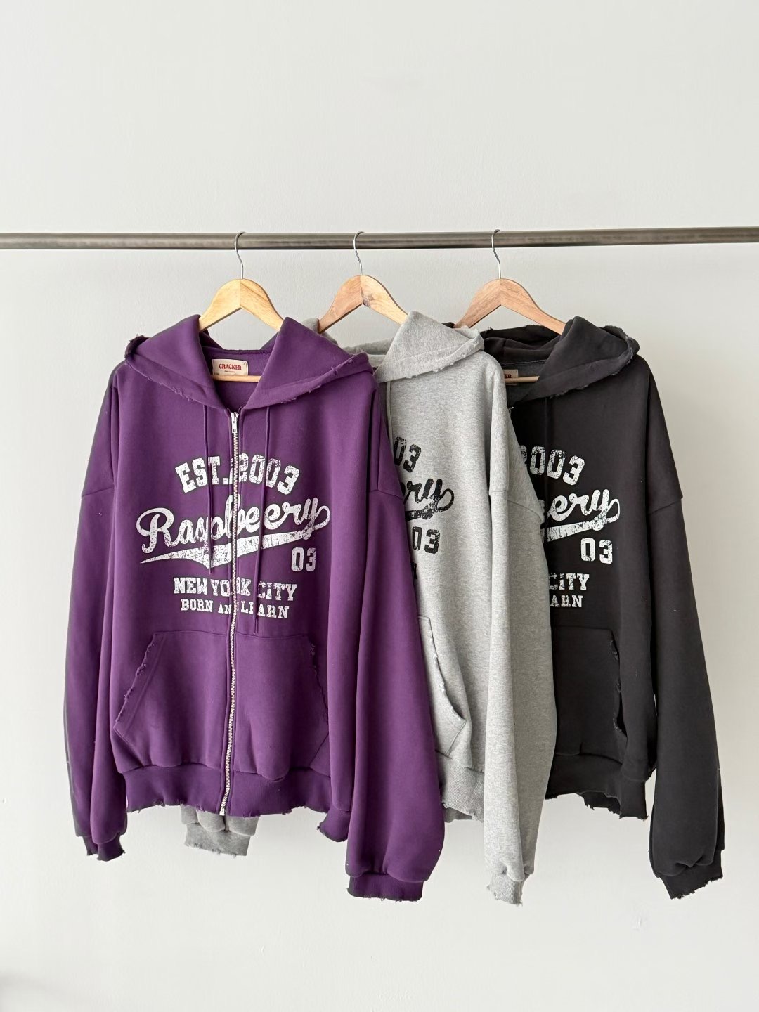 CRACKER東大門㊣代購女裝新品人氣時尚25秋冬休閑熱賣夾克拉鏈CRACKER_夾克圖色3左三色