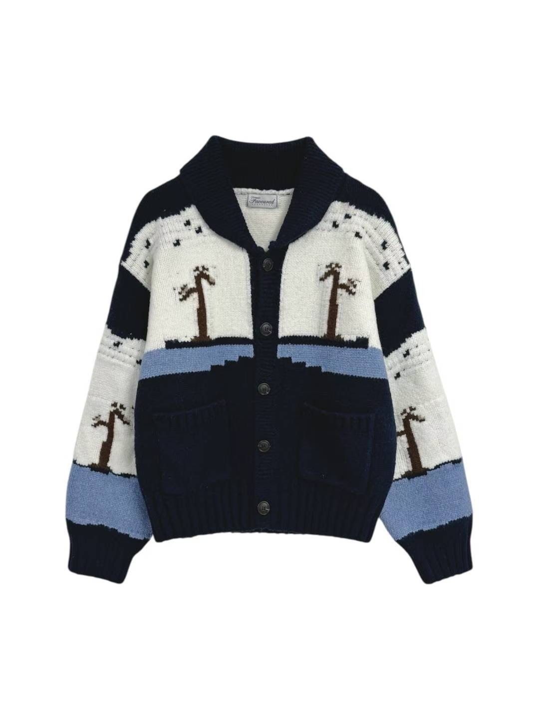 FAVOURED東大門㊣代購女裝新款時尚休閑25秋冬人氣針織衫開衫FAVOURED針織衫圖色1