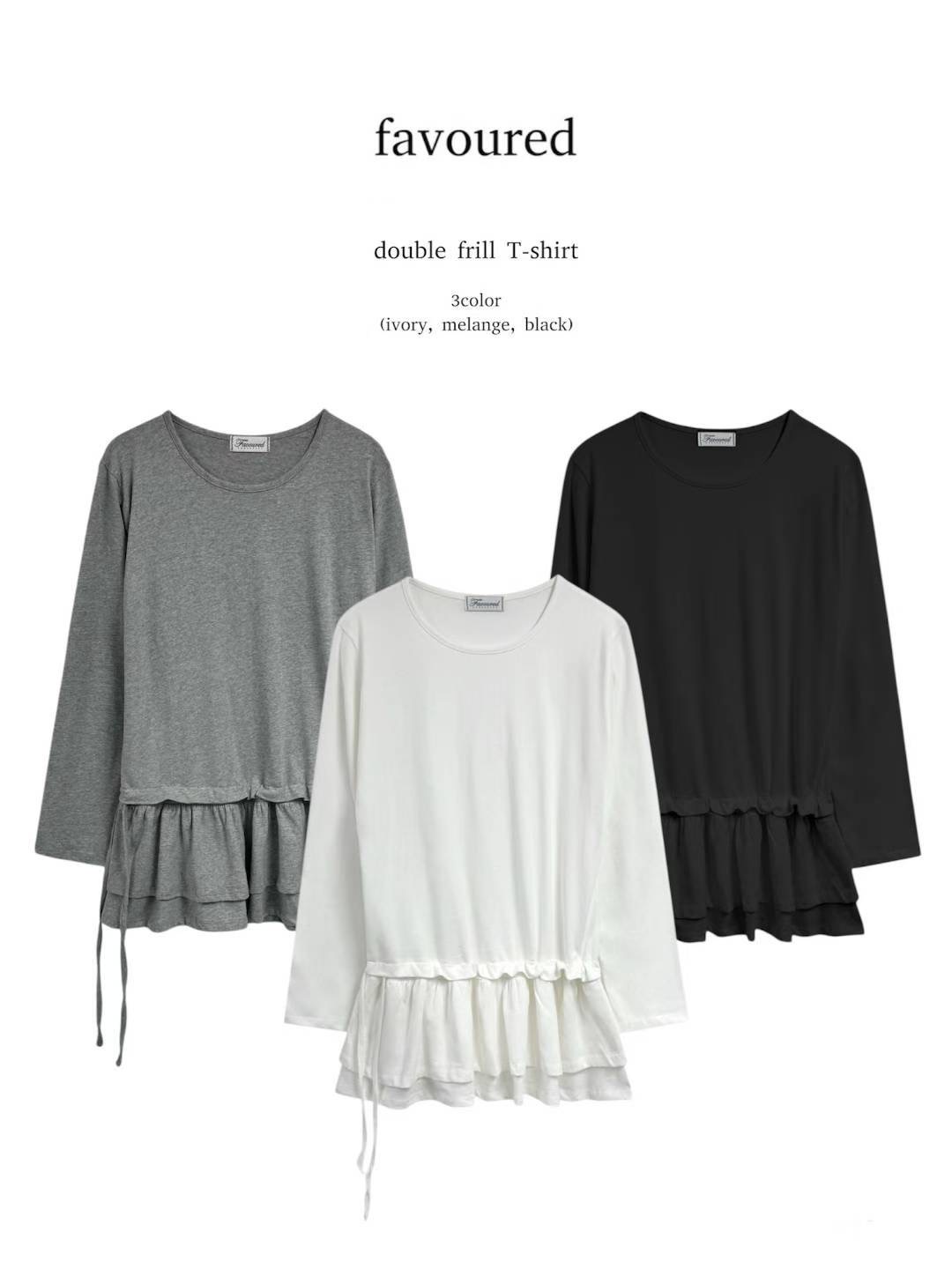 FAVOURED韓國代購㊣女士新款職業熱賣人氣休閑25秋冬長袖T恤雙層FAVOURED長袖T恤