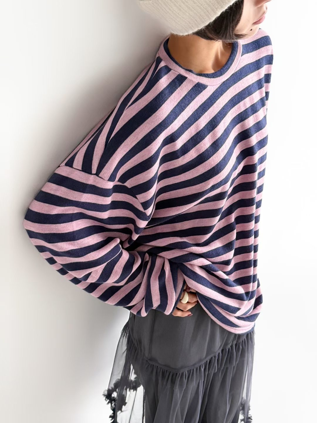 CRACKER東大門㊣代購女裝新款25秋冬推薦休閑長袖T恤單排扣CRACKER_長袖T恤