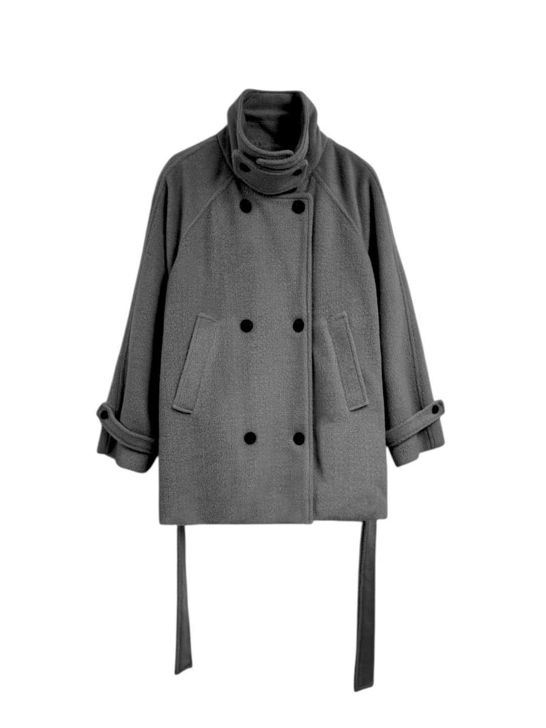 FAVOURED韓國代購㊣女裝新品休閑職業中長款大衣含腰帶羊毛FAVOURED中長款大衣圖色2