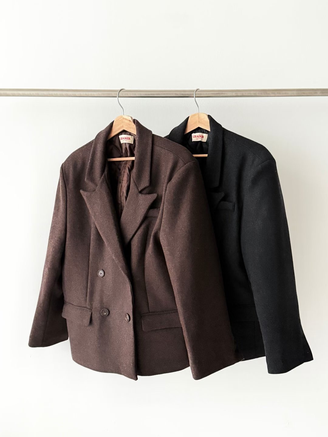 CRACKER東大門㊣代購女士新款職業推薦熱賣人氣短款大衣羊毛CRACKER_短款大衣