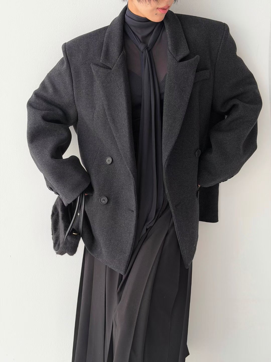 CRACKER東大門㊣代購女士新款職業推薦熱賣人氣短款大衣羊毛CRACKER_短款大衣