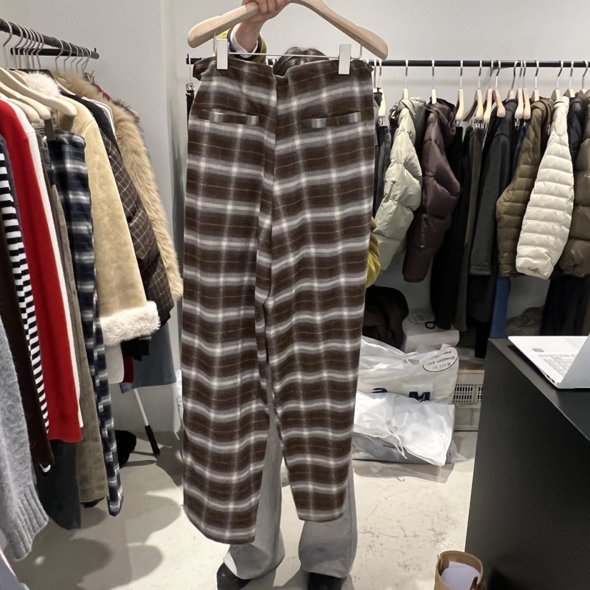 PLATE韓國直郵㊣女士新款熱賣時尚推薦職業25秋冬休閑褲格子PLATE休閑褲