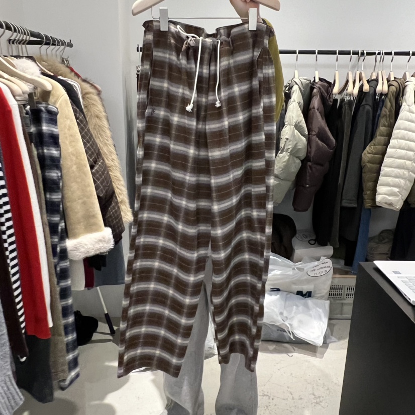 PLATE韓國直郵㊣女士新款熱賣時尚推薦職業25秋冬休閑褲格子PLATE休閑褲圖色1