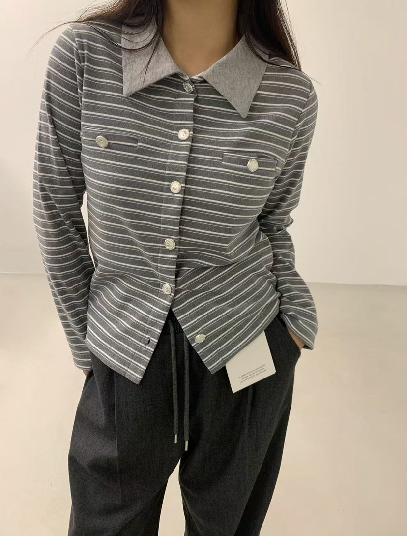 J CRANE-A東大門㊣代購女裝新款休閑25秋冬熱賣長袖T恤開衫J CRANE長袖T恤