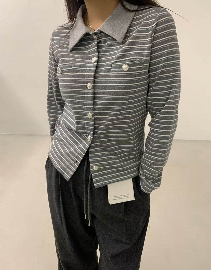 J CRANE-A東大門㊣代購女裝新款休閑25秋冬熱賣長袖T恤開衫J CRANE長袖T恤