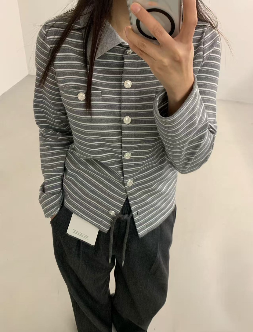 J CRANE-A東大門㊣代購女裝新款休閑25秋冬熱賣長袖T恤開衫J CRANE長袖T恤