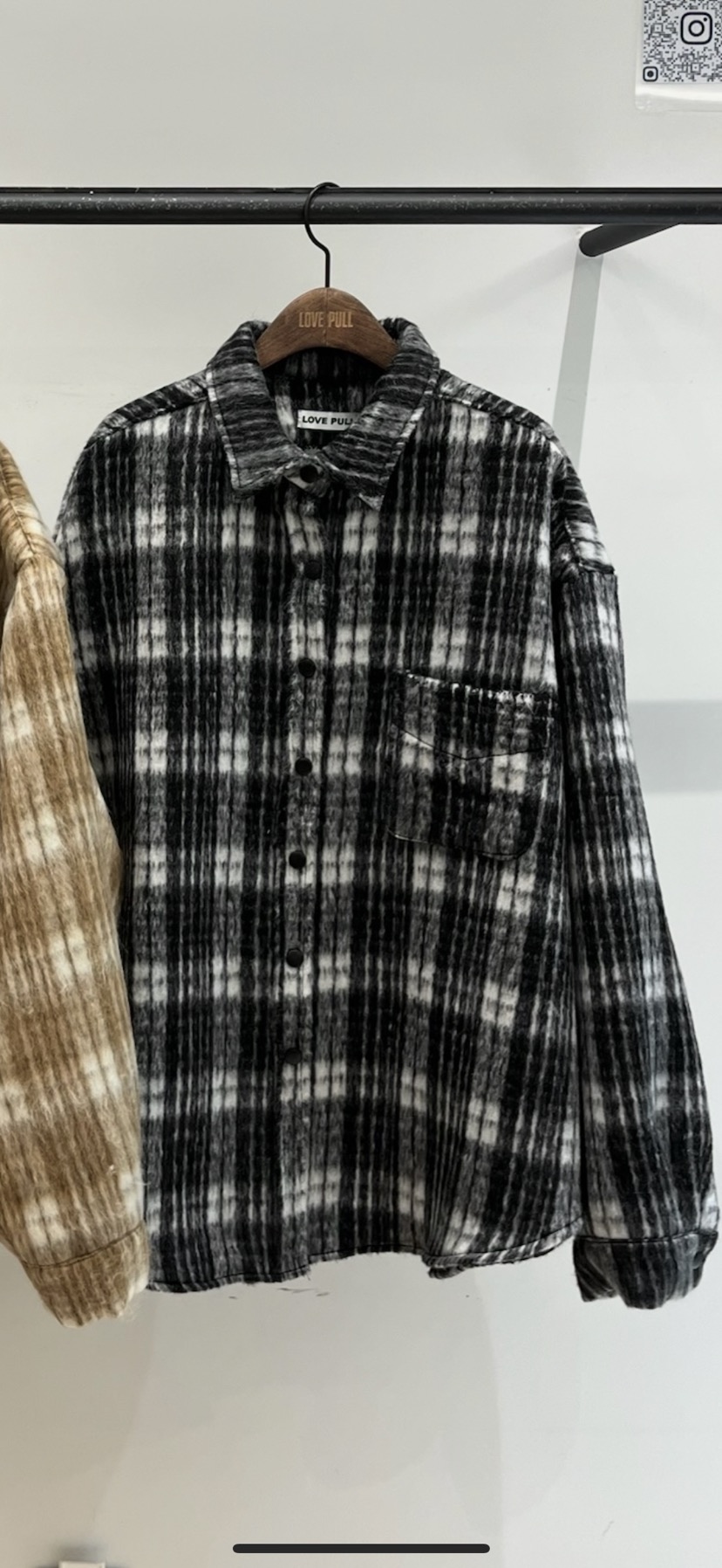 LOVE PULL東大門㊣實拍女裝新款熱賣25秋冬襯衫蕾絲衫羊駝格子LOVE PULL襯衫/蕾絲衫