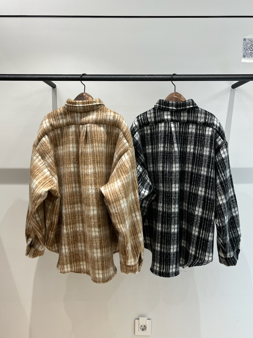 LOVE PULL東大門㊣實拍女裝新款熱賣25秋冬襯衫蕾絲衫羊駝格子LOVE PULL襯衫/蕾絲衫