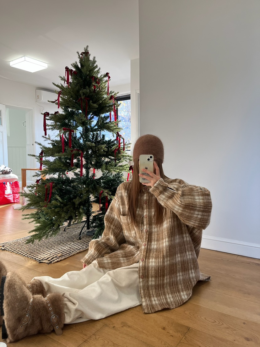 LOVE PULL東大門㊣實拍女裝新款熱賣25秋冬襯衫蕾絲衫羊駝格子LOVE PULL襯衫/蕾絲衫