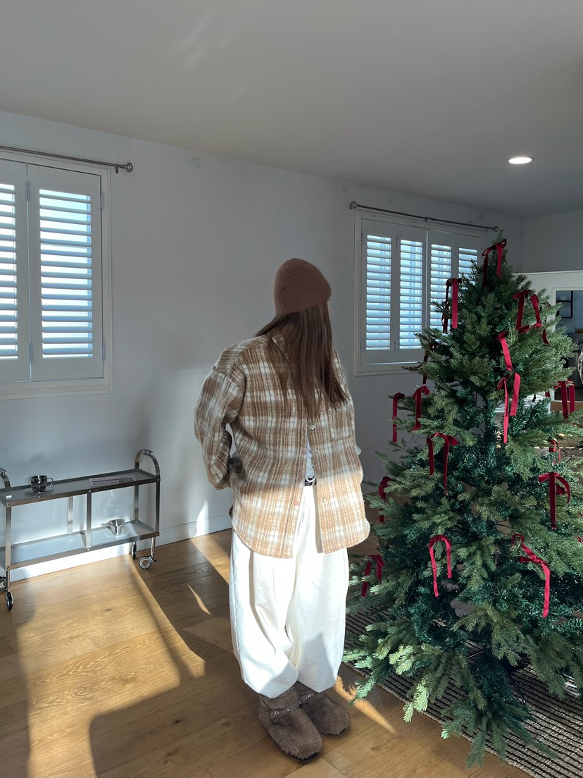 LOVE PULL東大門㊣實拍女裝新款熱賣25秋冬襯衫蕾絲衫羊駝格子LOVE PULL襯衫/蕾絲衫