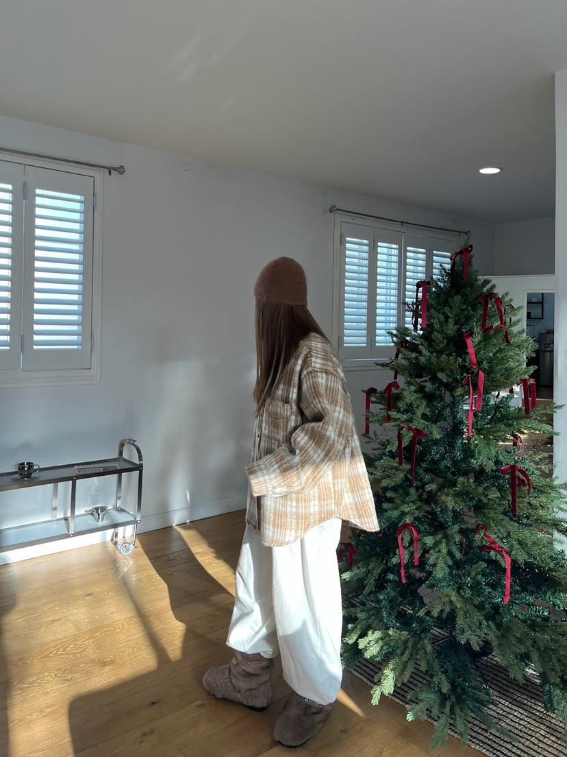 LOVE PULL東大門㊣實拍女裝新款熱賣25秋冬襯衫蕾絲衫羊駝格子LOVE PULL襯衫/蕾絲衫