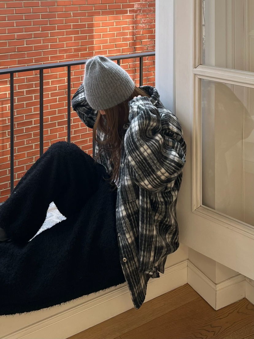 LOVE PULL東大門㊣實拍女裝新款熱賣25秋冬襯衫蕾絲衫羊駝格子LOVE PULL襯衫/蕾絲衫