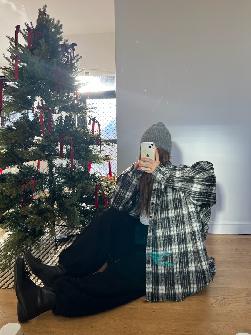 LOVE PULL東大門㊣實拍女裝新款熱賣25秋冬襯衫蕾絲衫羊駝格子LOVE PULL襯衫/蕾絲衫