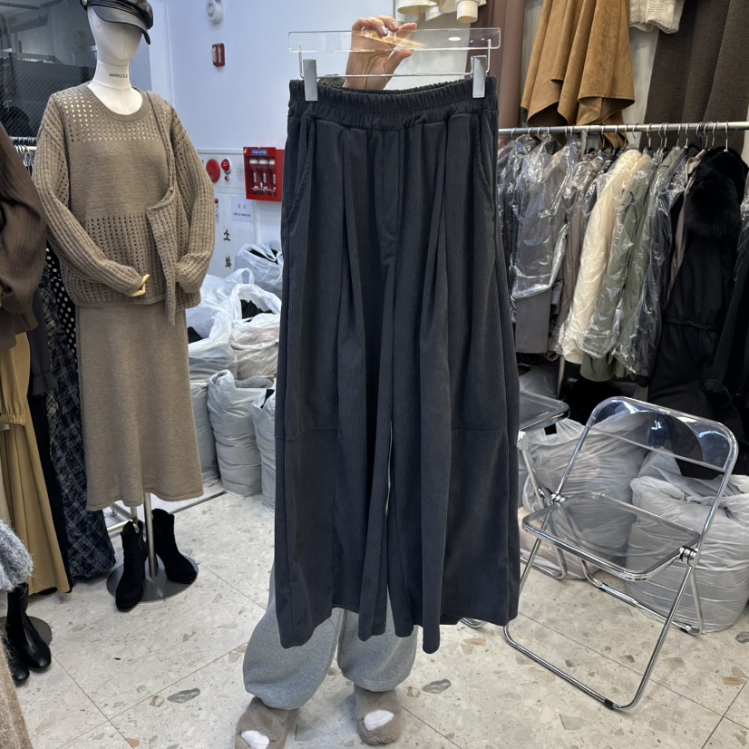 MARIGOLD東大門㊣代購女裝新款時尚真品熱賣25秋冬休閑褲燈芯絨MARIGOLD休閑褲圖色3