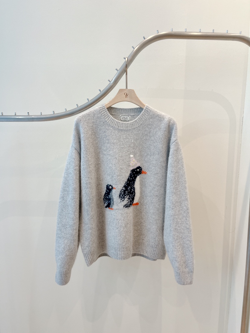 OVE東大門㊣實拍女士新款職業推薦熱賣休閑真品時尚針織衫鵝OVE針織衫圖色2