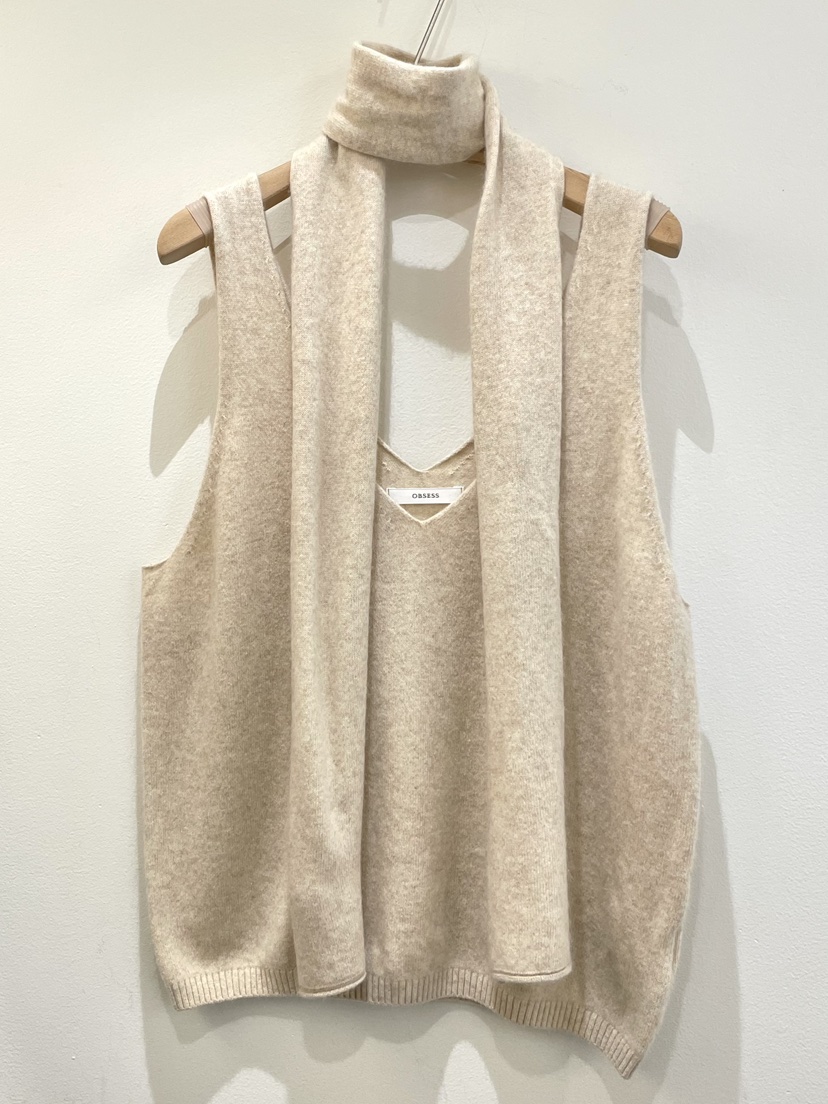 OBSESS韓國直郵㊣女裝新款休閑時尚25秋冬真品吊帶背心含圍巾OBSESS/EARLY BIRD吊帶/背心圖色1