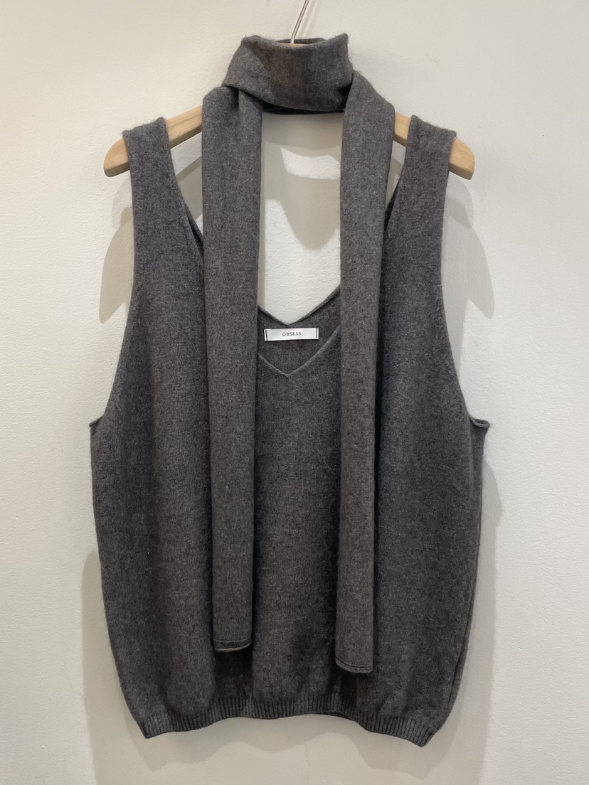 OBSESS韓國直郵㊣女裝新款休閑時尚25秋冬真品吊帶背心含圍巾OBSESS/EARLY BIRD吊帶/背心圖色3