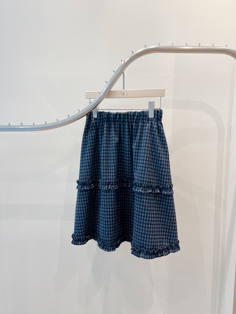 OVE東大門㊣直郵女裝新款人氣25秋冬推薦休閑半身裙中短裙格子OVE半身裙/中短裙圖色1