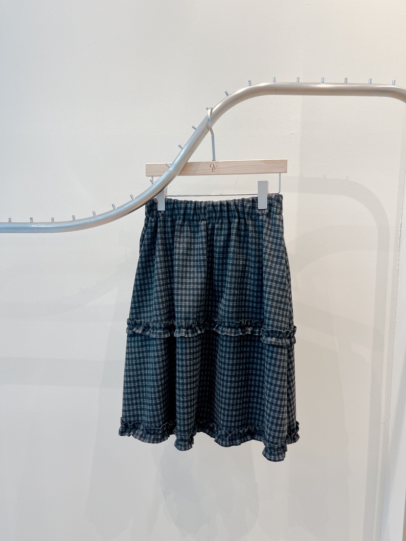 OVE東大門㊣直郵女裝新款人氣25秋冬推薦休閑半身裙中短裙格子OVE半身裙/中短裙圖色2