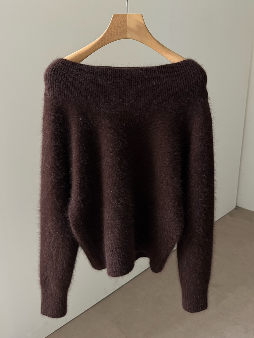 LOWBURN東大門㊣實拍女士新品推薦休閑職業25秋冬人氣毛衣露肩LOWBURN毛衣圖色2