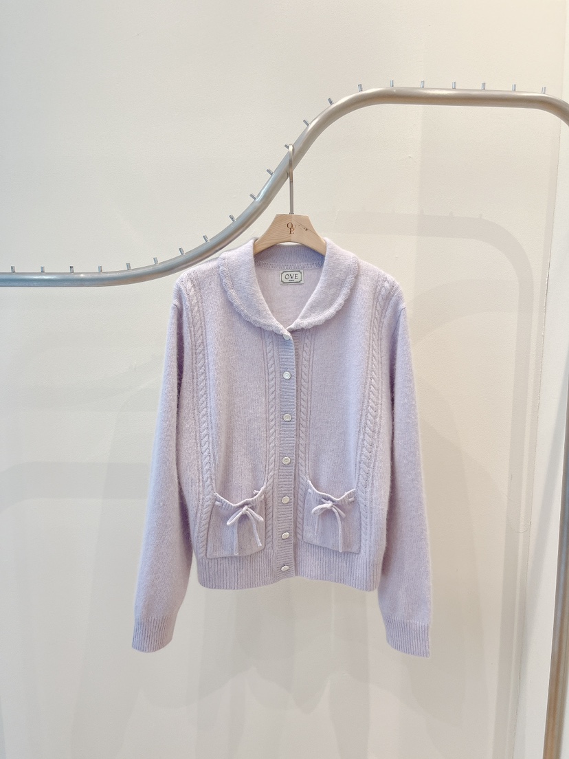 OVE東大門㊣代購女裝新品人氣熱賣職業休閑真品25秋冬針織衫開衫OVE針織衫圖色2