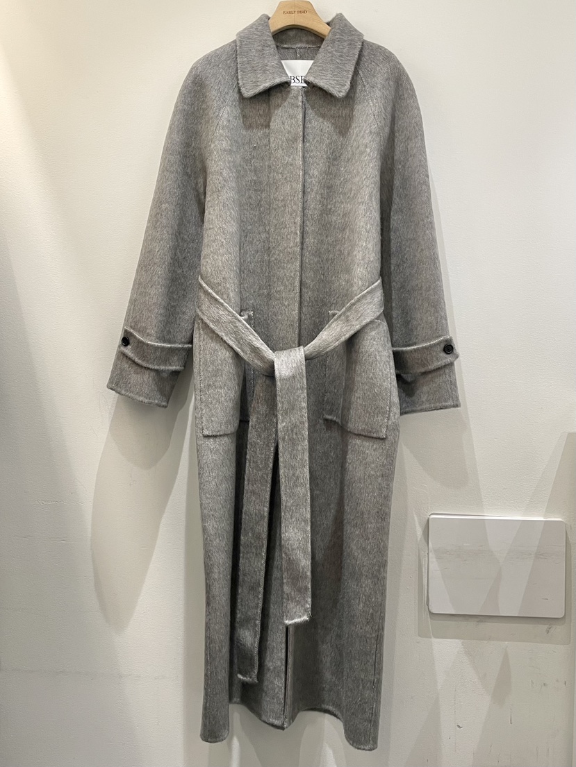 OBSESS東大門㊣代購女裝新品25秋冬人氣推薦中長款大衣含腰帶OBSESS/EARLY BIRD中長款大衣圖色3