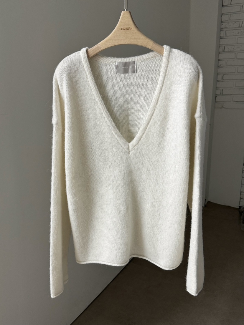 LOWBURN東大門㊣實拍女裝新款休閑職業推薦時尚人氣毛衣V領LOWBURN毛衣圖色1