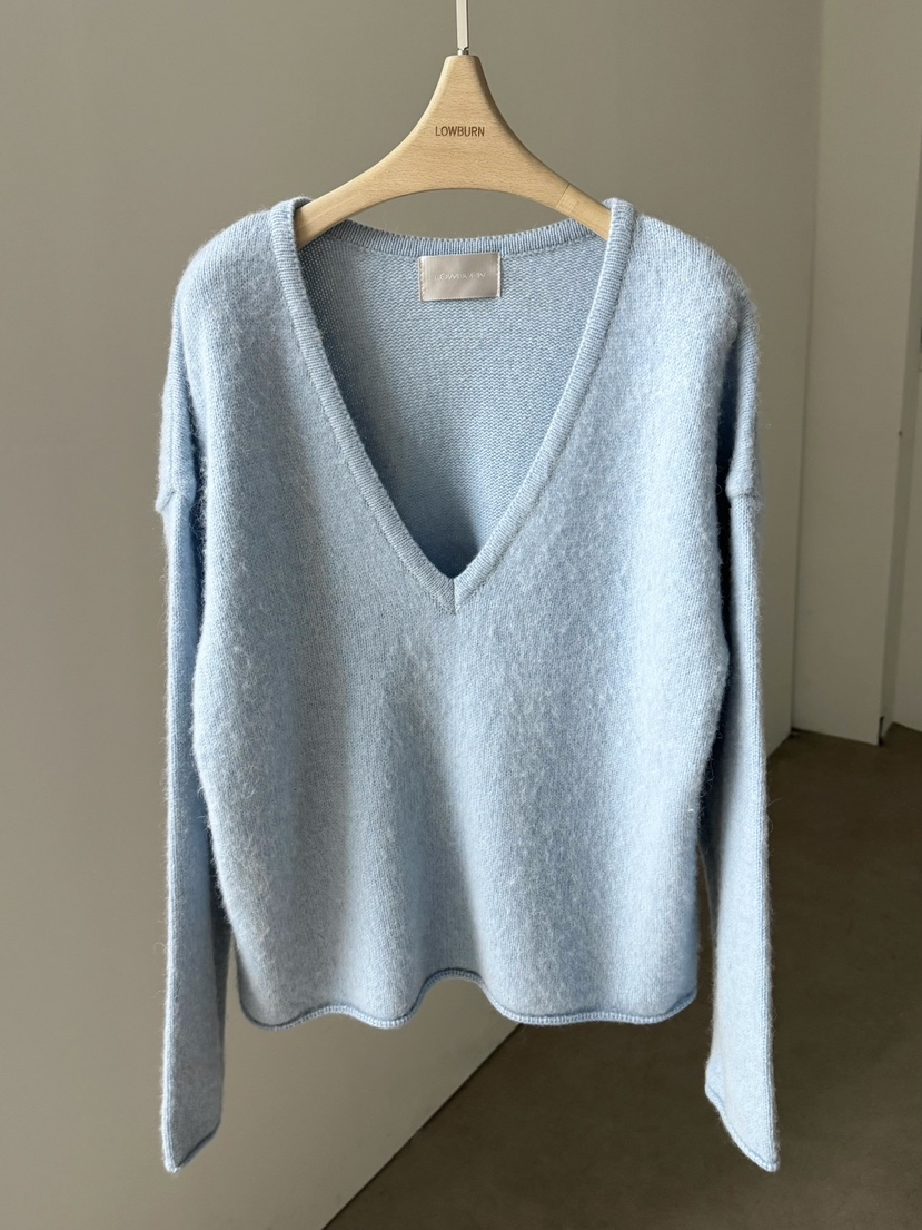 LOWBURN東大門㊣實拍女裝新款休閑職業推薦時尚人氣毛衣V領LOWBURN毛衣圖色2